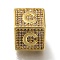 Brass Cubic Zirconia Beads, Cadmium Free & Nickel Free & Lead Free, Letter C, Square, Letter C, 9.5x9.5x9.5mm, Hole: 6mm