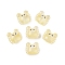 Transparent Glass Beads, Hand Painted Beads, Crab, Lemon Chiffon, 12.5x14x7mm, Hole: 1mm