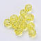Transparent Acrylic Beads, Faceted, Round, Yellow, 6x5.5mm, Hole: 1.7~1.8mm, about 4200pcs/500g