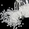 8/0 Glass Seed Beads, Transparent, Round, White, 3mm, Hole: 1mm, about 1097pcs/50g