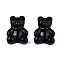 Opaque Resin Cabochons, Bear, Black, 20x15x6~7mm