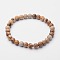 Natural Picture Jasper Round Beaded Stretch Bracelets, Inner Diameter: 2-1/4 inch(5.6cm), beads: 6mm