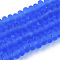 Handmade Frosted Lampwork Beads Strands, Rondelle, Dodger Blue, 8x3.5~4.5mm, Hole: 1.5mm, about 108pcs/Strand, 15.75 inch