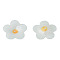 Plastic Beads, Flower, Light Blue, 19x19.5x3mm, Hole: 1.2mm