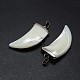 シェルペンダント  真鍮パーツ  鞘  プラチナ  35~36x15~16x3~5mm  穴：2x5mm&nbsp;SSHEL-E564-17P-2