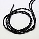 ガラスビーズ連売り  多面カット  キューブ  ブラック  3~3.5x3~3.5x3~3.5mm  穴：1mm  98~100個/連  28~30cm  約98~100個/連  13.8インチ&nbsp;EGLA-J028-3x3mm-02-2