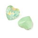 ガラスカボション  多面カット  ハート  芝生の緑  10x10x4.5mm  45個/セット&nbsp;GLAA-N0028-08A-2