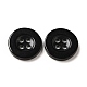 樹脂ボタン  染め  フラットラウンド  ブラック  15x2.5mm&nbsp;RESI-D033-15mm-02-4