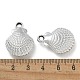 メッキアクリルパーツ  カン付き  シェル形状  銀メッキ  26x19.5x7.5mm  穴：2.7mm&nbsp;PACR-Q008-07S-3