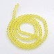 ダブルコーンガラスビーズ連売り  多面カット  きいろ  3.5~3.8x3mm  穴：1mm  約107~110個/連  32.5~34cm&nbsp;EGLA-P016-3mm-11-2