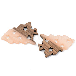 Opaque Resin & Walnut Wood Pendants&nbsp;RESI-S389-006A-C02