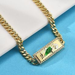 Brass Cuban Link Chain Bracelets&nbsp;BJEW-A035-02G