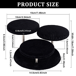 3-Tier Wood Covered Velvet Jewelry Display Risers&nbsp;ODIS-WH0026-13A