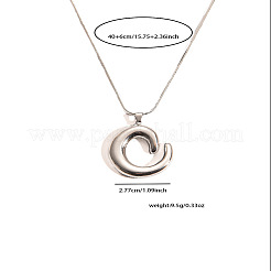 304 Stainless Steel C Shaped Pendant Necklaces for Women&nbsp;FS-WGCB9BC-04