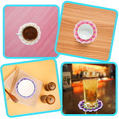 5Pcs 5 Colors Flower Cotton Coaster&nbsp;AJEW-GF0011-80