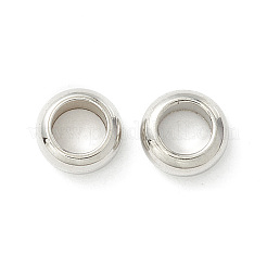 変色しない201ステンレススチールスペーサービーズ  フラットラウンド  ステンレス鋼色  5x2mm  穴：3mm&nbsp;X-STAS-M294-03P-05