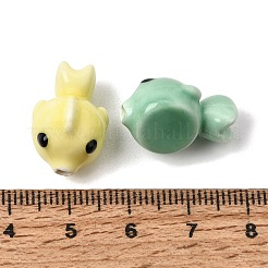 手作りの陶器ビーズ  金魚  光沢釉の磁器  ミックスカラー  19.5x12.5~13x12.5~13mm  穴：1.8~2mm&nbsp;PR-CBA8F89-01