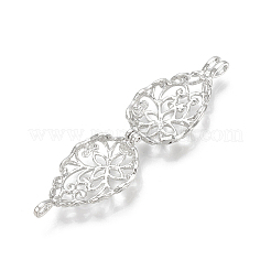 真鍮のケージペンダント  中空  ティアドロップ  プラチナ  30x16x8mm  穴：3x2mm  インナー対策：19x14mm&nbsp;X-KK-T029-152P