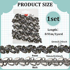 1Yard Iron Glass Rhinestone Cup Chains&nbsp;CH-FG0001-01A