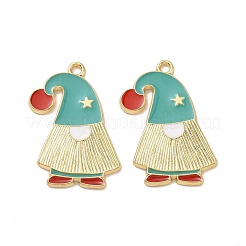 Christmas Theme Rack Plating Alloy Enamel Pendants&nbsp;PALLOY-O109-33LG