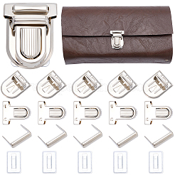 鉄製財布プッシュロックセット12セット  プラチナ  35x25x11mm  4個/セット&nbsp;IFIN-CL0001-06P