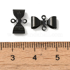 304ステンレススチールコネクタチャーム  蝶結び  ブラック  11.5x7.5x3mm  穴：1mm&nbsp;STAS-P363-01EB