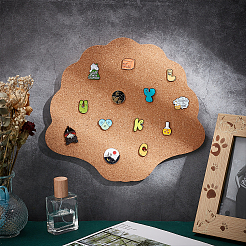 Shell Shape Wall Mounted Brooch Jewelry Display Cork Tray&nbsp;AJEW-WH0433-01B