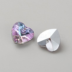 透明ガラスビーズ  ハート  多面カット  プラム  10x10x5mm  穴：1.2mm&nbsp;GLAA-WH0042-45C-02