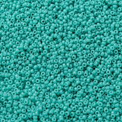 MIYUKIラウンドロカイユビーズ  日本製シードビーズ  （rr412)不透明ターコイズグリーン  15/0  1.5mm  穴：0.7mm  約27777個/50g&nbsp;SEED-X0056-RR0412