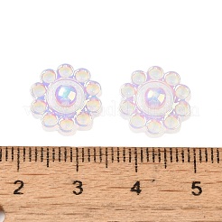 UVメッキアクリルカボション  虹色の  花  13x13x4.5mm&nbsp;OACR-H121-01E