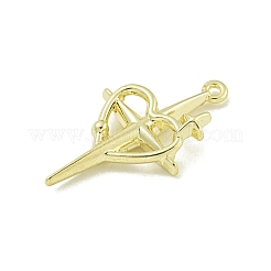 合金ペンダント  ハート  ゴールドカラー  クロス  28x16x5mm  穴：1.2mm&nbsp;ENAM-I060-12A