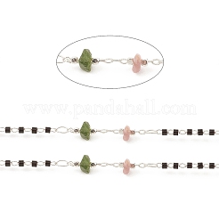 Natural Mixed Gemstone Chips Beaded Chains&nbsp;CHC-M025-64P