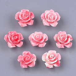 合成サンゴビーズ  染め  花  ミックスカラー  12x12x7mm  穴：1mm&nbsp;CORA-S026-21B-M