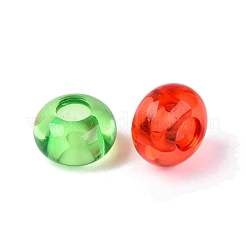 クリアアクリルヨーロピアンビーズ  ロンデル  大穴ビーズ  ミックスカラー  13.5~14x8~8.5mm  穴：5.5mm  約549個/500g&nbsp;OACR-Q200-25
