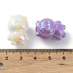 UVメッキレインボー虹色アクリルヨーロピアンビーズ  大穴ビーズ  人形  ミックスカラー  21.5x15.5x14.5mm  穴：4mm&nbsp;OACR-A029-07