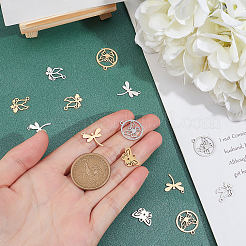 16Pcs 8 Style 201 Stainless Steel Pendants&nbsp;STAS-UN0023-14