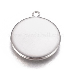 Non-Tarnish 304 Stainless Steel Pendant Cabochon Settings&nbsp;X-STAS-G127-13-16mm-P