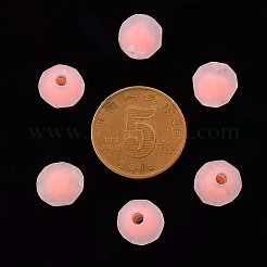 透明なアクリルビーズ  二層ビーズ  艶消し  多面カット  ラウンド  鮭色  9.5x9.5mm  穴：2mm  約1041個/500g&nbsp;TACR-S152-04C-SS2109