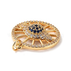 Brass Micro Pave Cubic Zirconia Pendants&nbsp;ZIRC-P092-039G-RS
