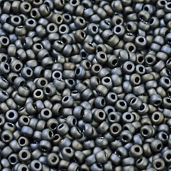MIYUKIラウンドロカイユビーズ  日本製シードビーズ  （rr2002)マットメタリックシルバーグレー  11/0  2x1.3mm  穴：0.8mm  約1100PCS /ボトル  10 G /ボトル&nbsp;SEED-JP0008-RR2002