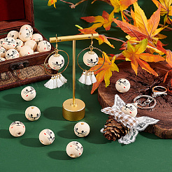 Printed Wood European Beads&nbsp;WOOD-PH0002-55