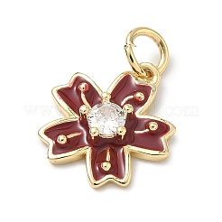Brass Pave Clear Cubic Zirconia Pendants&nbsp;KK-H255-06G-02