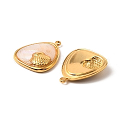 304 Stainless Steel Pave Natural Shell Pendants&nbsp;STAS-Z145-07G-01A