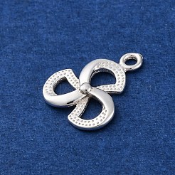 スターリングシルバーのクローバーチャーム925個  銀  11.5x9.5x1.8mm  穴：1mm&nbsp;STER-D301-02S-02