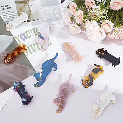 10Pcs 10 Styles Cute Cat Cellulose Acetate(Resin) Alligator Hair Clip&nbsp;OHAR-GF0001-20