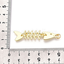 真鍮チャーム  カドミウムフリー＆鉛フリー  魚の骨  丸カン付き  18KGP本金メッキ  49x12x5.5mm  穴：3.5mm&nbsp;KK-N268-55G