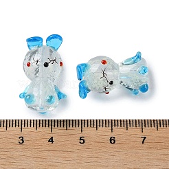 蓄光手作りランプワーク ビーズ 連売り  暗闇で光る  兎  24~24.5x14~15.5x13~13.5mm  穴：1.8mm  約20個/連  16.54''（42センチメートル）&nbsp;LAMP-Z007-03B