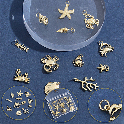 12Pcs 12 Styles Brass Pendants&nbsp;KK-BBC0028-07