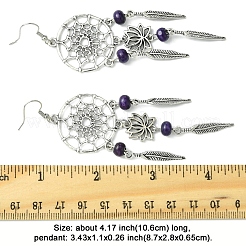Alloy Feather Dangle Earrings&nbsp;EJEW-FS00028