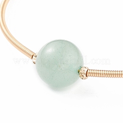 Natural Pearl & Green Aventurine Round Beaded Wrap Cuff Bangle&nbsp;BJEW-JB07923-04